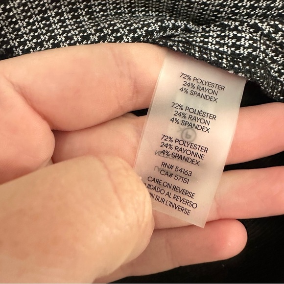 Calvin Klein Womens 14W Black Mini Houndstooth Blazer Jacket Career New - Picture 5 of 10